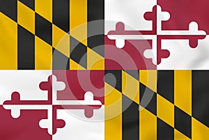 Maryland waving flag. Maryland state flag background texture