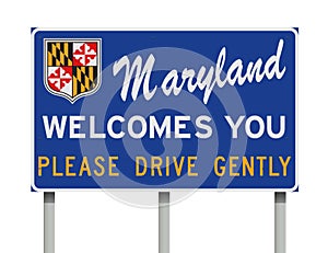 Maryland Welcomes You road sign