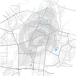 Marzahn, Berlin, Deutschland high detail vector map