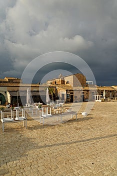 Marzamemi, Sicily, Italy. the old village square