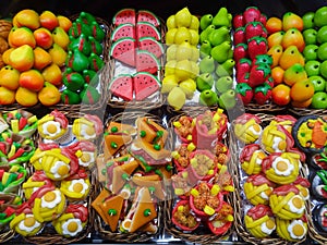 Marzipan fake food market stall - food concept