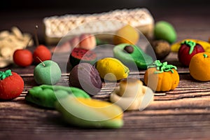 marzipan fruit figurines, sweet and special gift for celebrations