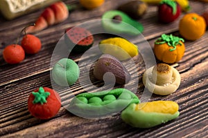 Marzipan fruits made from natural and organic ingredients