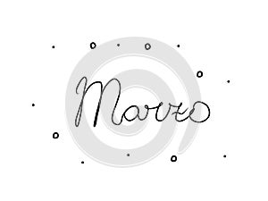 Marzo phrase handwritten with a calligraphy brush. March in spanish. Modern brush calligraphy. Isolated word black photo