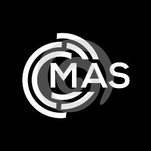 MAS letter logo design. MAS monogram initials letter logo concept. MAS letter design in black background