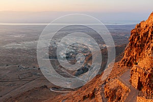 Masada. The ancient fortification in the Southern District of Israel. Masada National Park in the Dead Sea region of Israel. The