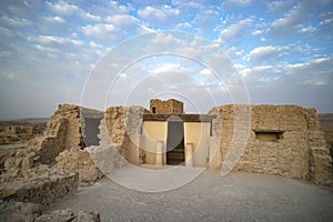 Masada is an ancient fortress off the southwestern coast of the Dead sea, in Israel. Near the city of Arad, at the Ein Gedi Ein