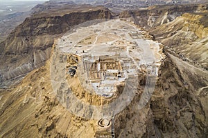 Masada fortress area Southern District of Israel Dead Sea area Southern District of Israel. Ancient Jewish fortress of the Roman photo