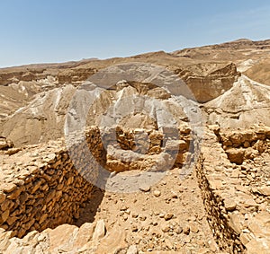 Masada ruins in southern Judean Desert in Israel