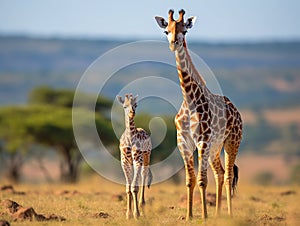 Masai Mara Giraffe  Made With Generative AI illustration