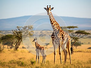 Masai Mara Giraffe  Made With Generative AI illustration