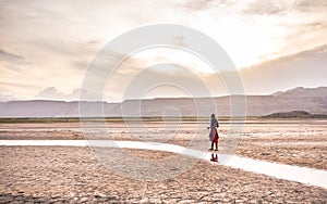 Masai standing near the Natron lake