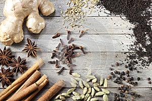 Masala Chai Tea Ingredients Spices photo