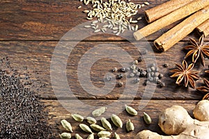 Masala Chai Tea Ingredients Spices Background