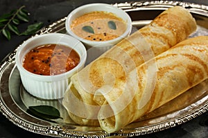 Masala Dosa with chutney, Beakfast