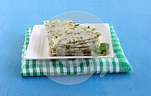 Masala Roti Slices Stack Indian Vegetarian Food