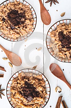 Masala Tea Chai and Chocolate Rice Pudding photo