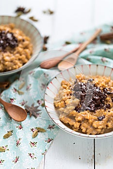 Masala Tea Chai Rice Pudding with Chocolate