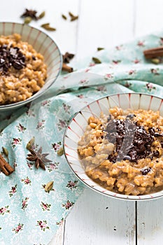 Masala Tea Chai Rice Pudding with Chocolate photo