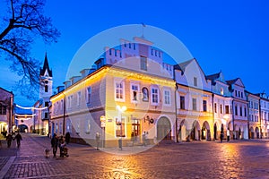 Masaryk square, protected town reserve, town Trebon, South Bohemia, Czech republic