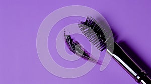 Mascara brush on purple background