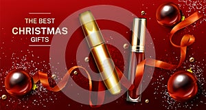 Mascara and lip gloss christmas cosmetics gifts