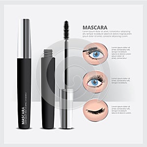 Mascara Packaging with Eye Makeup