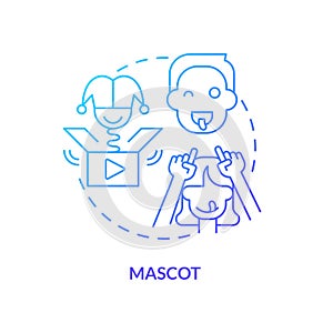 Mascot blue gradient concept icon