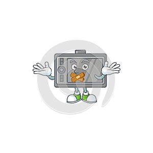 Mascot cartoon character design of wacom making a silent gesture