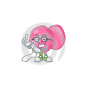 Mascot cartoon concept of streptococcus pyogenes with menu list photo