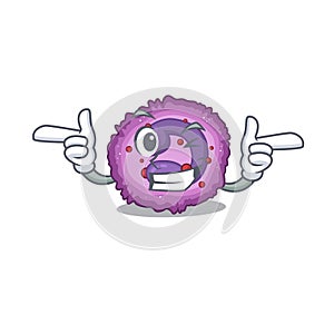 Mascot cartoon design of eosinophil cell with Wink eye