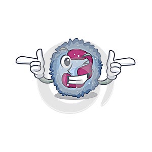 Mascot cartoon design of neutrophil cell with Wink eye