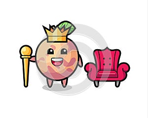 Mascot cartoon of pluot fruit as a king