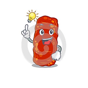 Mascot character design of acinetobacter bacteria with has an idea smart gesture