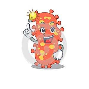 Mascot character design of bacteroides with has an idea smart gesture photo