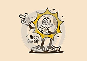 Mascot character illustration of happy sun