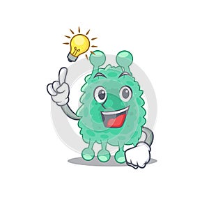 Mascot character of smart azotobacter vinelandii has an idea gesture