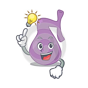 Mascot character of smart gall bladder has an idea gesture