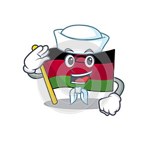 Mascot of Cute flag malawi Sailor cartoon character
