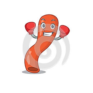 Mascot design of appendix as a sporty boxing athlete