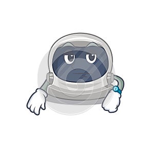 Mascot design of astronaut helmet showing waiting gesture