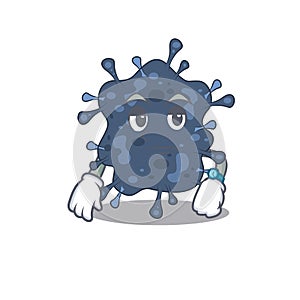 Mascot design of bacteria neisseria showing waiting gesture