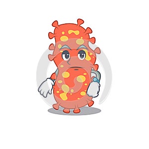 Mascot design of bacteroides showing waiting gesture photo