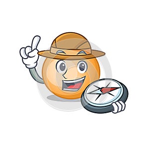 Mascot design concept of staphylocuccus aureus explorer with a compass