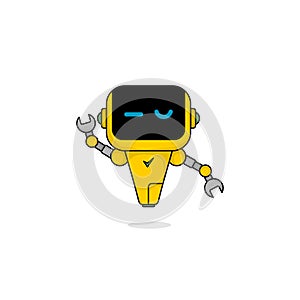 Mascot design with Dancing Robot vector illustration