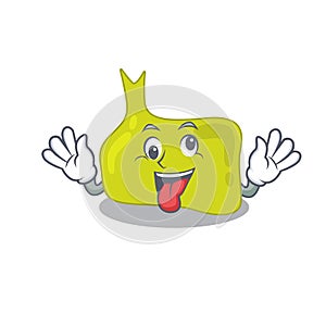 A mascot design of pituitary having a funny crazy face