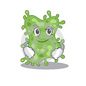 A mascot design of salmonella enterica having confident gesture photo