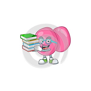 A mascot design of streptococcus pyogenes student character with book