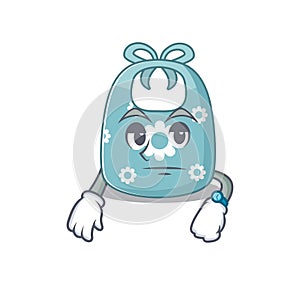 Mascot design style of baby apron with waiting gesture