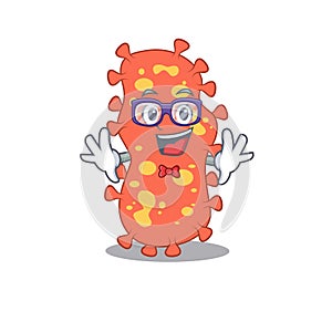Mascot design style of geek bacteroides with glasses photo